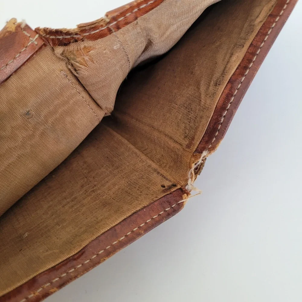 Celine Vintage Macadam Triomphe Bifold Wallet Brown Canvas Leather Italy M/96